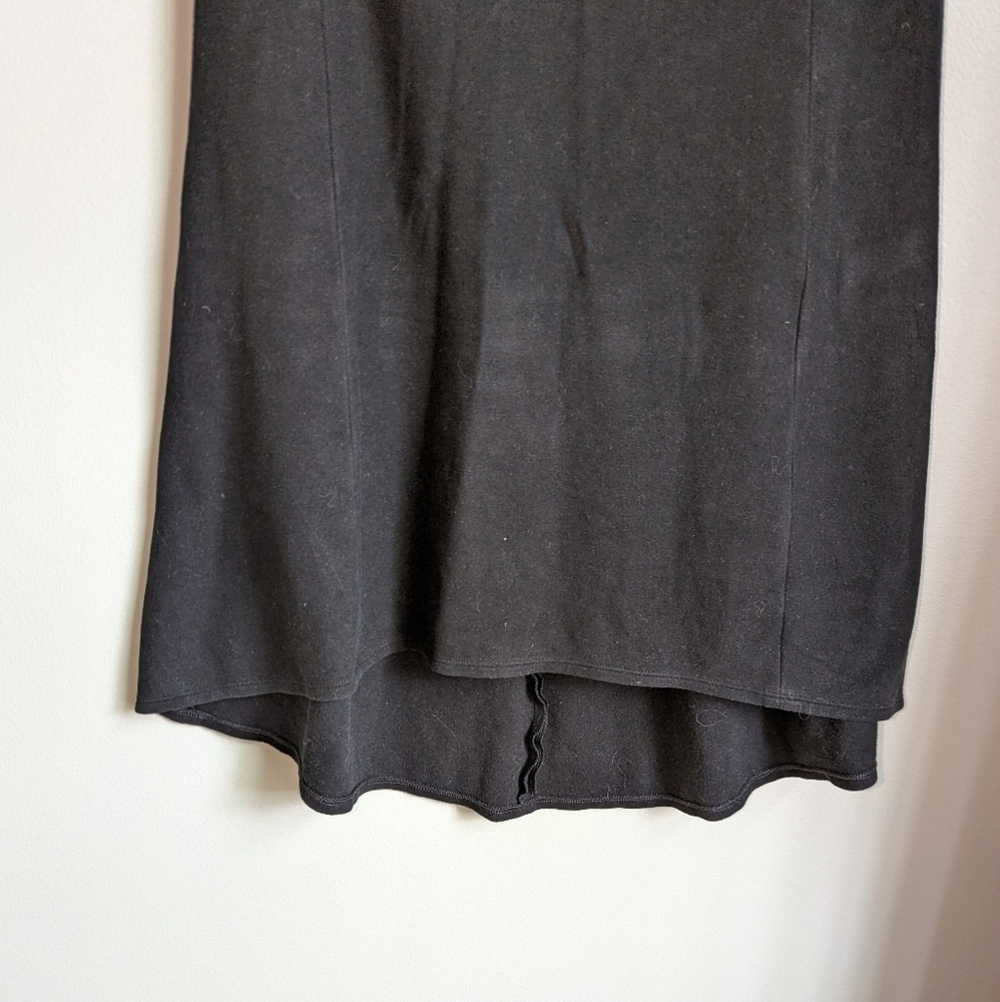 James PERSE Black High Low Lyocell Minimalist Contemporary Midi Skirt 2 / Medium - Picture 3 of 9